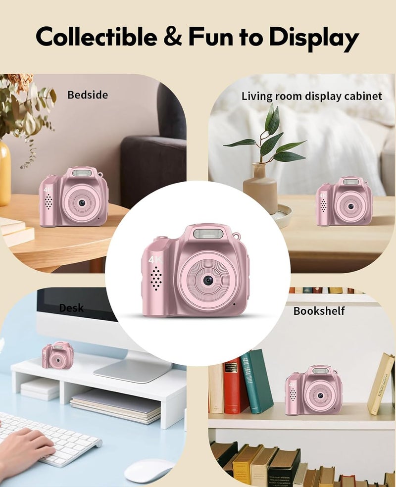 FLATIC Mini Keychain Camera –4K Digital Tiny Camera with 32GB Card & Elegant Gift Box, Fun Pocket-Sized Gadget for Kids & Adults, Collectible Gift for Travel, Birthdays & Stocking Stuffers (Pink) - Image 5